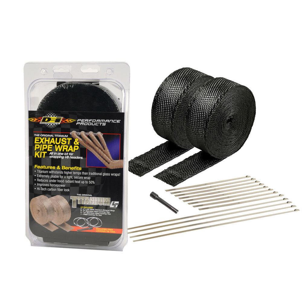 Design Engineering DSN10073 Exhaust & Pipe Wrap Kit Black Titanium