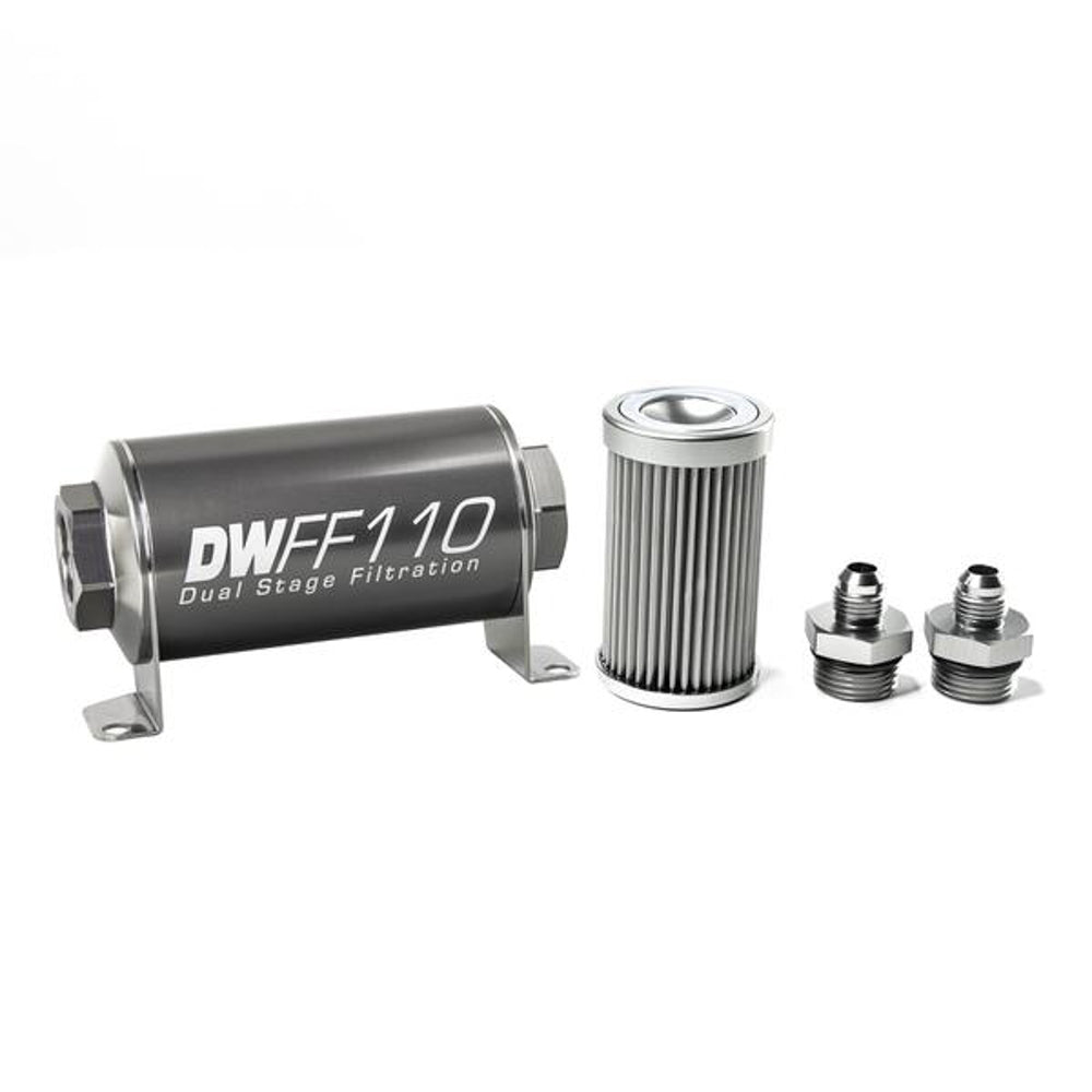 Deatschwerks DWK8-03-110-010K-6 In-line Fuel Filter Kit 6an 10-Micron