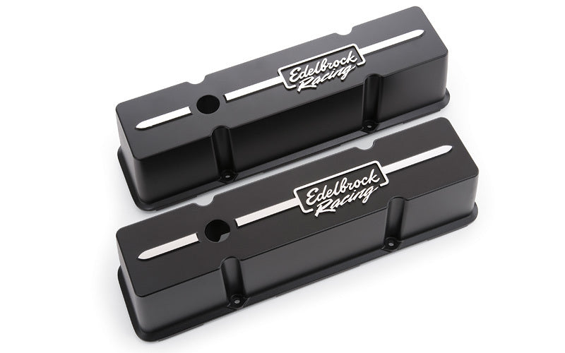 Edelbrock EDE41643 Valve Cover Kit Race Series SBC Tall Black