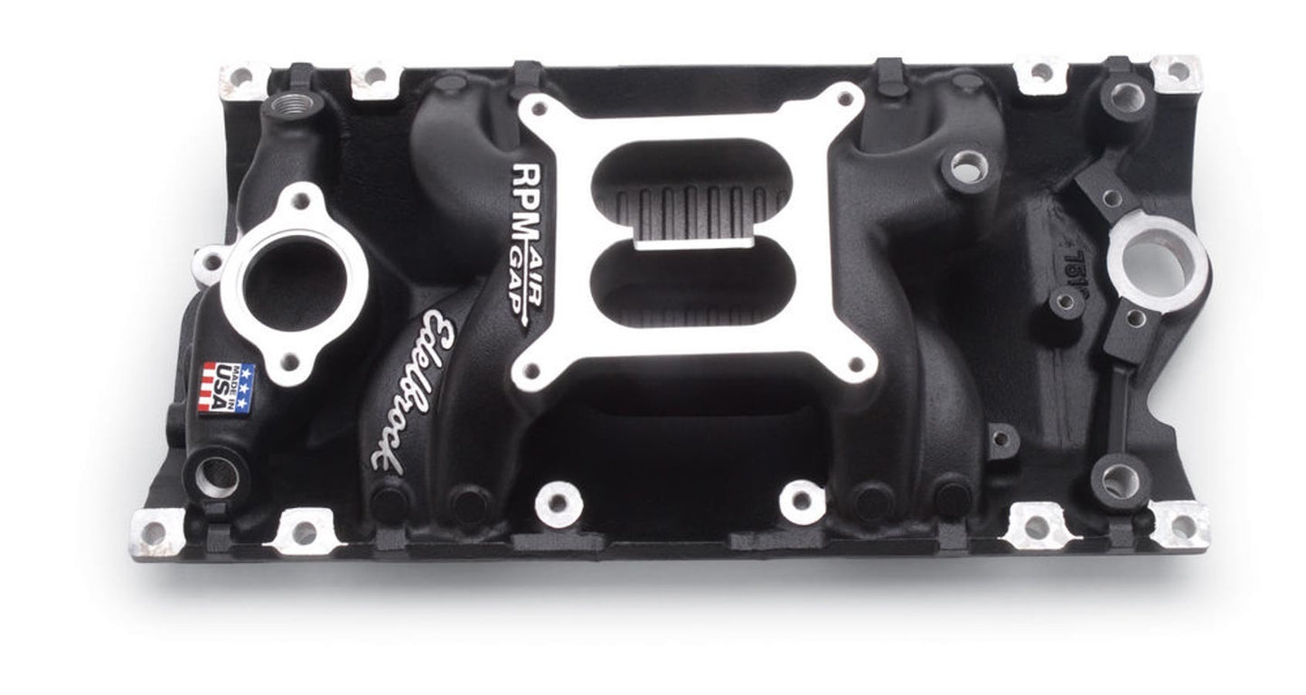 Edelbrock EDE75163 SBC Performer RPM A/G Manifold - Black