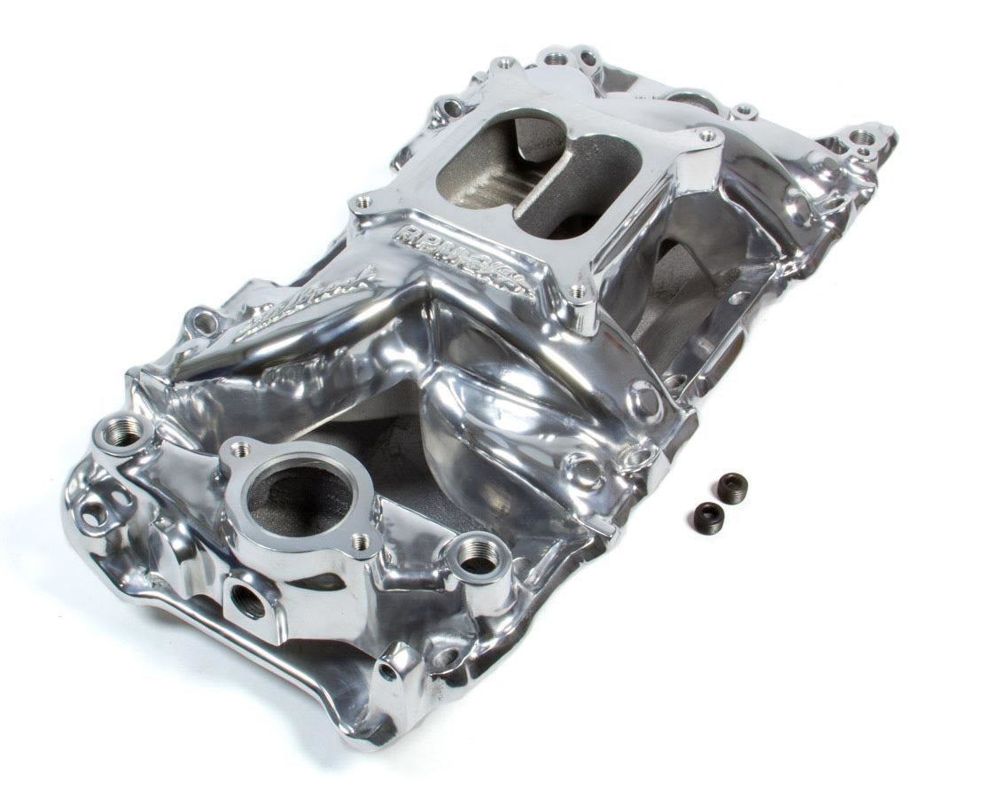Edelbrock EDE75621 BBC Performer RPM A/G Manifold- R/P- Polished