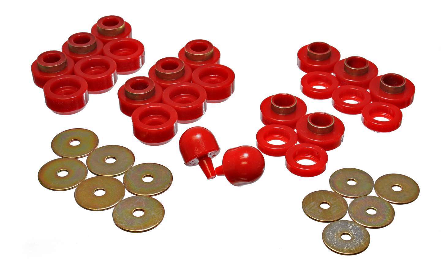 Energy Suspension ENE2-4107R Body Mount Bushings Jeep Red