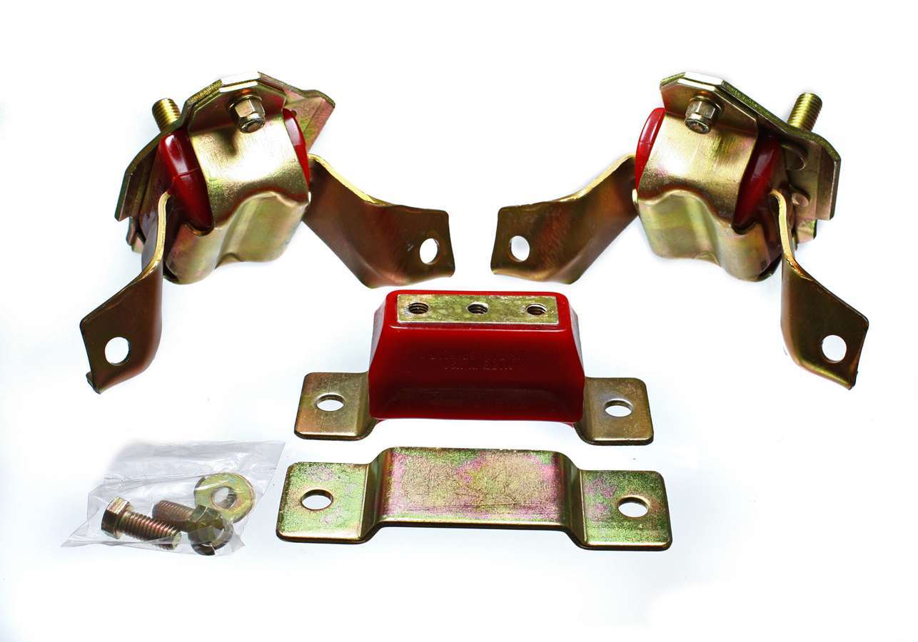 Energy Suspension ENE4-1124R 5.0L Mustang Motor Mounts & Trans- Red