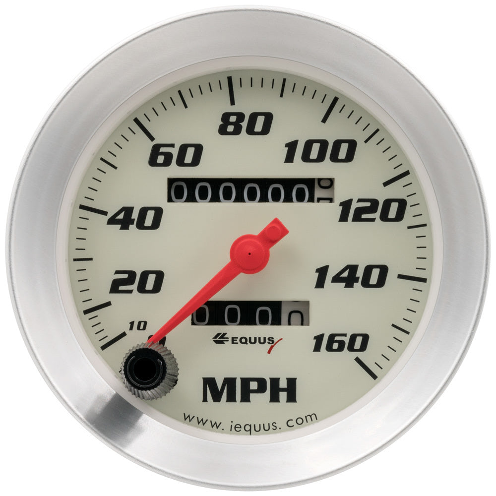 Equus EQUE8076 3-3/8 Dia Speedometer 0-160 MPH Silver