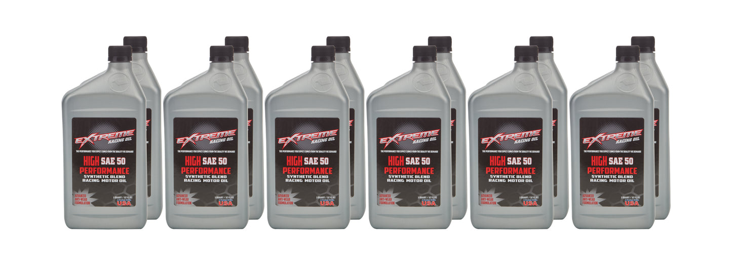 Extreme Racing Oil EROHPSAE-50C SAE 50 Synthetic Blend 12 x 1 Quart