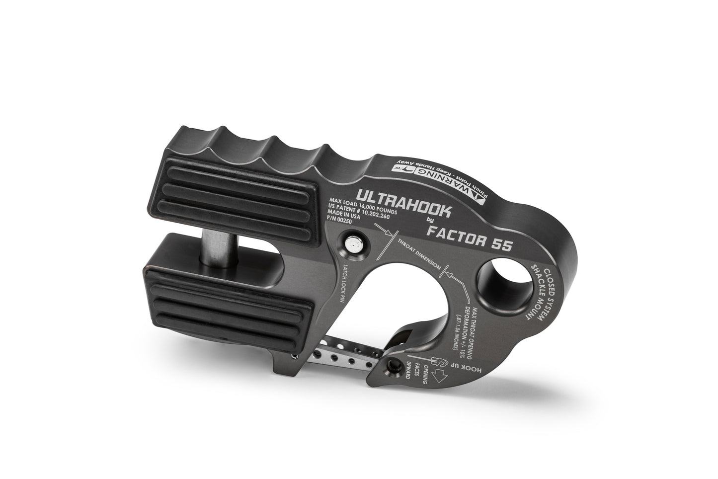 Factor 55 FTR00250-06 Ultrahook Winch Hook W/Shackle Mount Gray