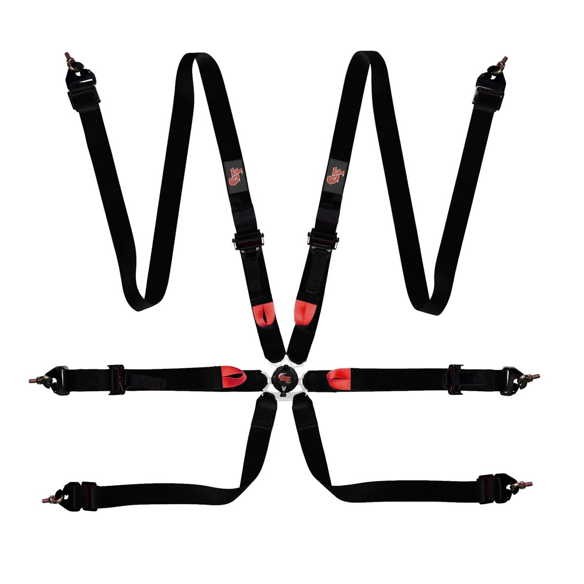 G-force GFR7624BK Harness 6-pt Black 2in Indivd. Shlder P/U Lap