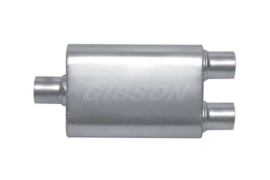 Gibson Exhaust GIBBM0110 MWA 3.0in Center/3.0in D ual Oval Muffler Stainl
