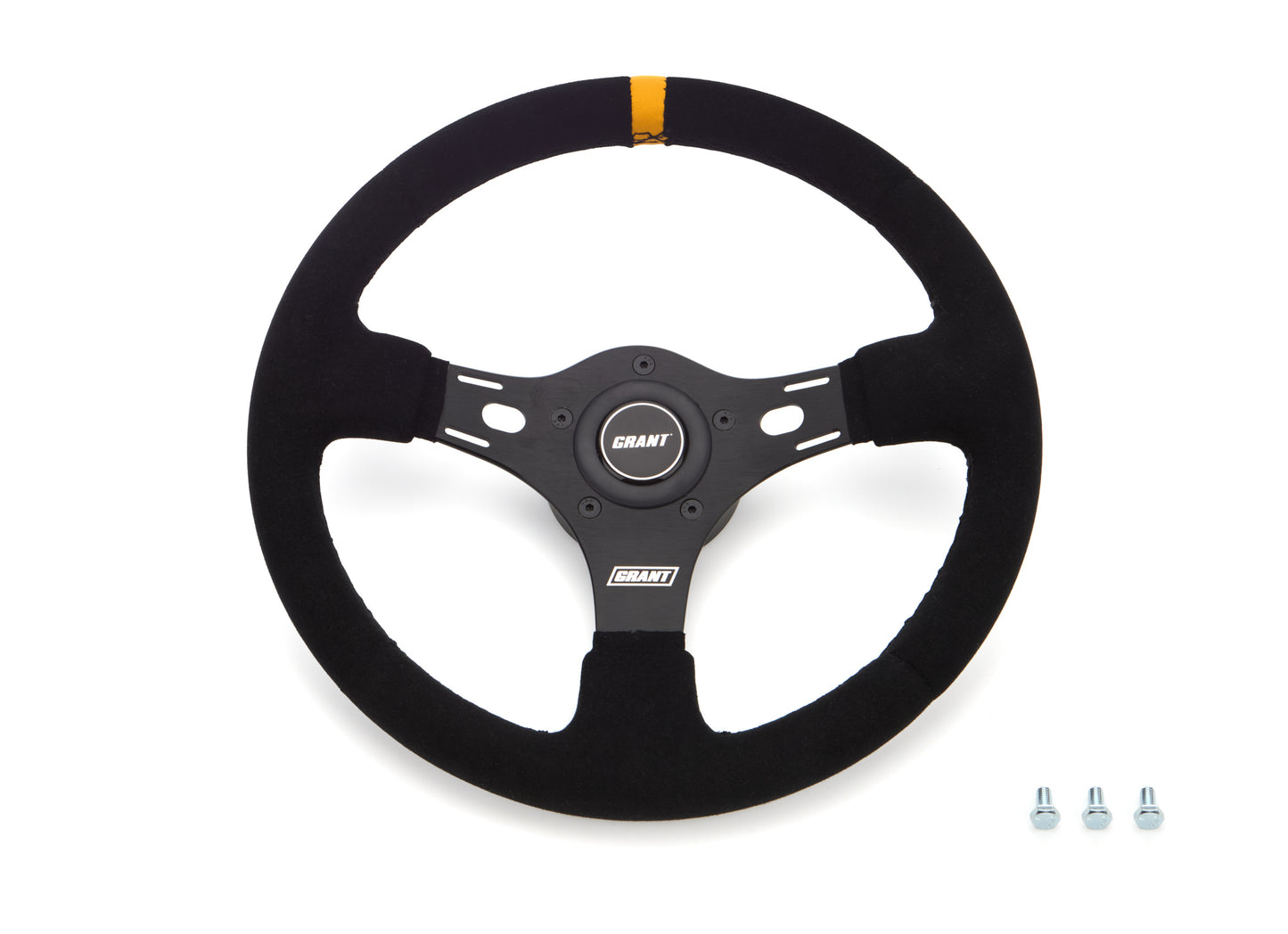Grant GRT1080 13in Yellow Stripe Race Steering Wheel Suede