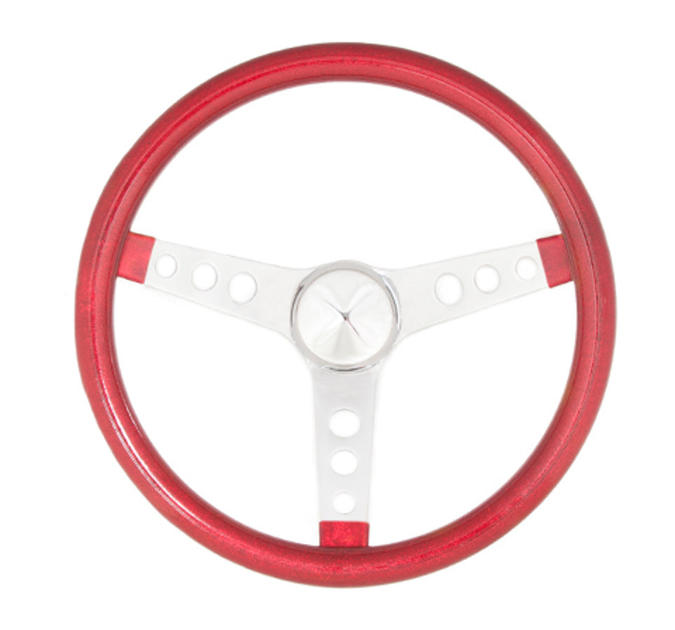 Grant GRT8445 Steering Wheel Mtl Flake Red/Spoke Chrm 13.5