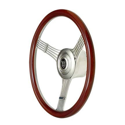 Gt Performance GTP21-4247 Steering Wheel Retro Banjo Wood Pol. Spokes