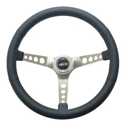 Gt Performance GTP35-5445 Steering Wheel Retro Leather Stainless Spokes
