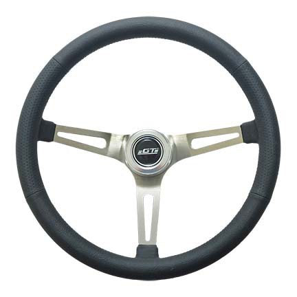 Gt Performance GTP36-5445 Steering Wheel Retro Leather Stainless Spokes