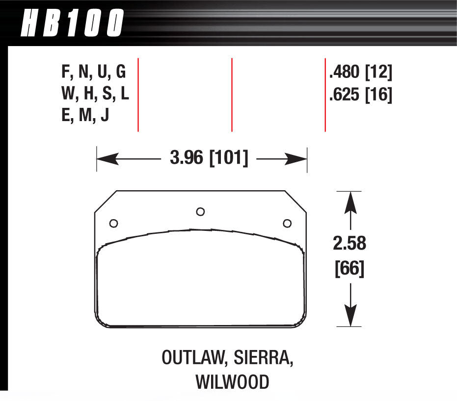 Hawk Brake HAWHB100N480 Dynalite/2000 HP Plus