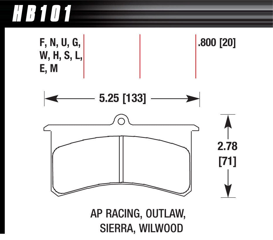 Hawk Brake HAWHB101W800 Superlite DTC-30