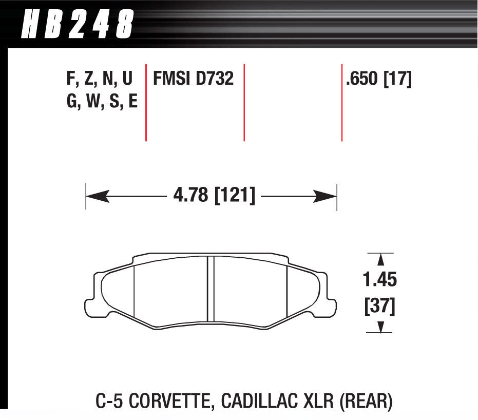 Hawk Brake HAWHB248Z650 Performance Street Brake Pads (4)