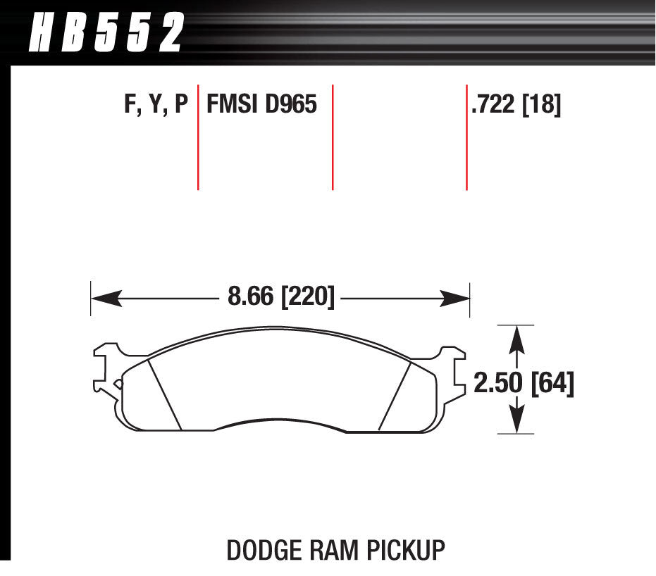 Hawk Brake HAWHB552P722 Performance Street Brake Pad (4)
