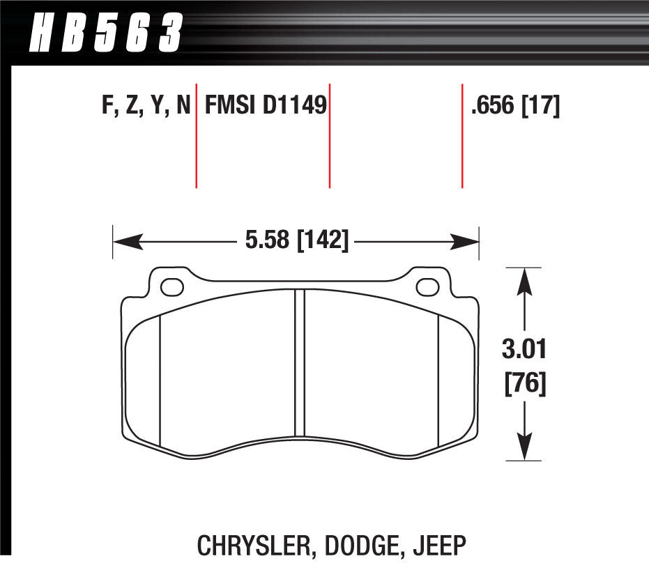 Hawk Brake HAWHB563F656 Performance Street Brake Pads (4)
