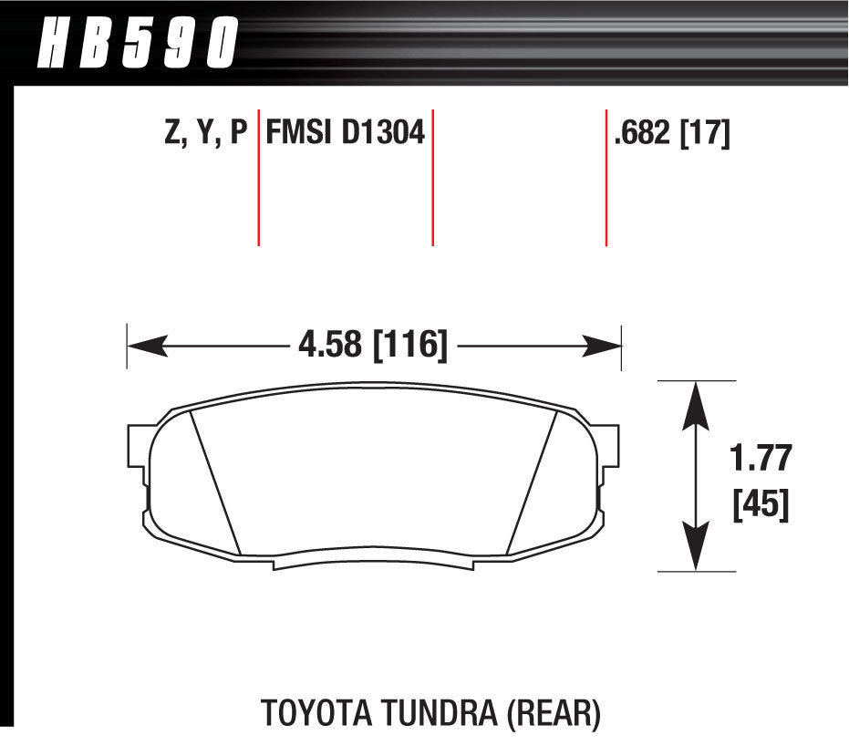 Hawk Brake HAWHB590Y682 Performance Street Brake Pads LTS (4)
