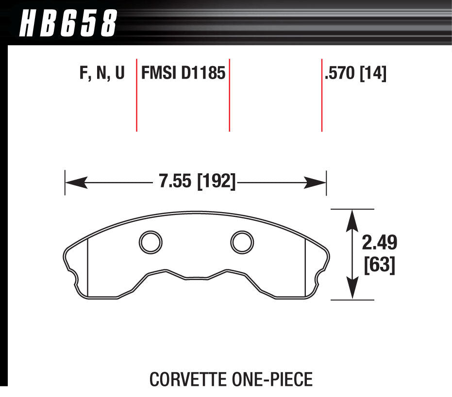 Hawk Brake HAWHB658F570 Performance Street Brake Pads (4)