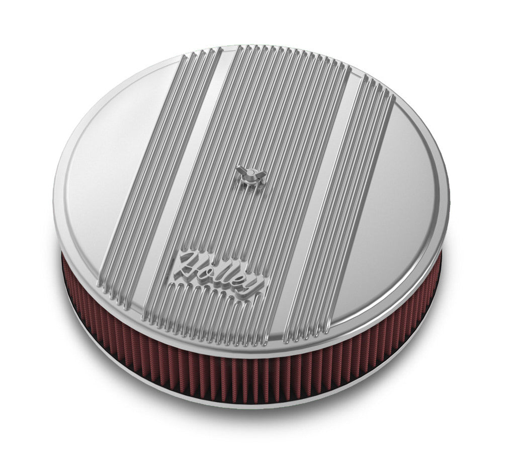 Holley HLY120-151 14x3 Die Cast Finned Alm Air Cleaner Polished