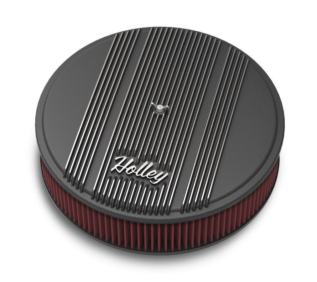Holley HLY120-153 14x3 Die Cast Finned Alm Air Cleaner Black