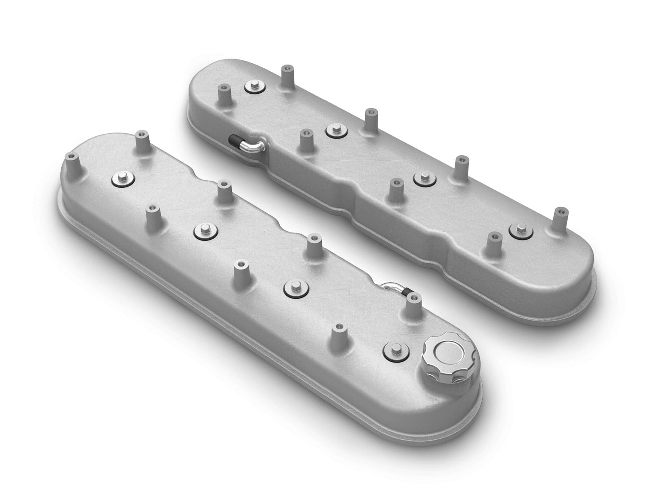Holley HLY241-110 GM LS Tall Valve Cover Set - Natural Cast