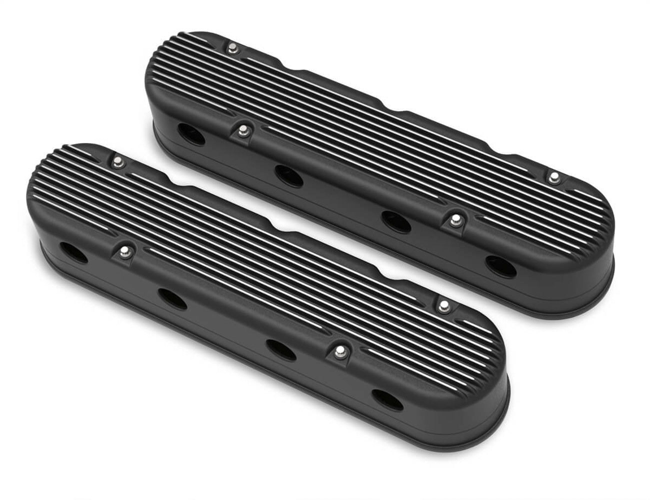 Holley HLY241-182 Valve Cover Set - GM LS 2-Piece Design - Black