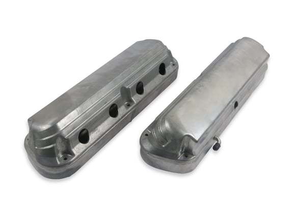Holley HLY241-185 2-Piece Alm Valve Cover Set GM LS Natural Finish