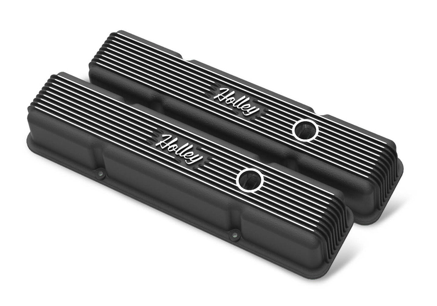 Holley HLY241-242 SBC Die Cast Alm Valve Cover Set Black