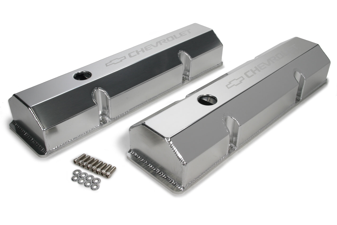 Holley HLY241-287 Billet Rail Fab. Alm Valve Covers w/Oil Cap