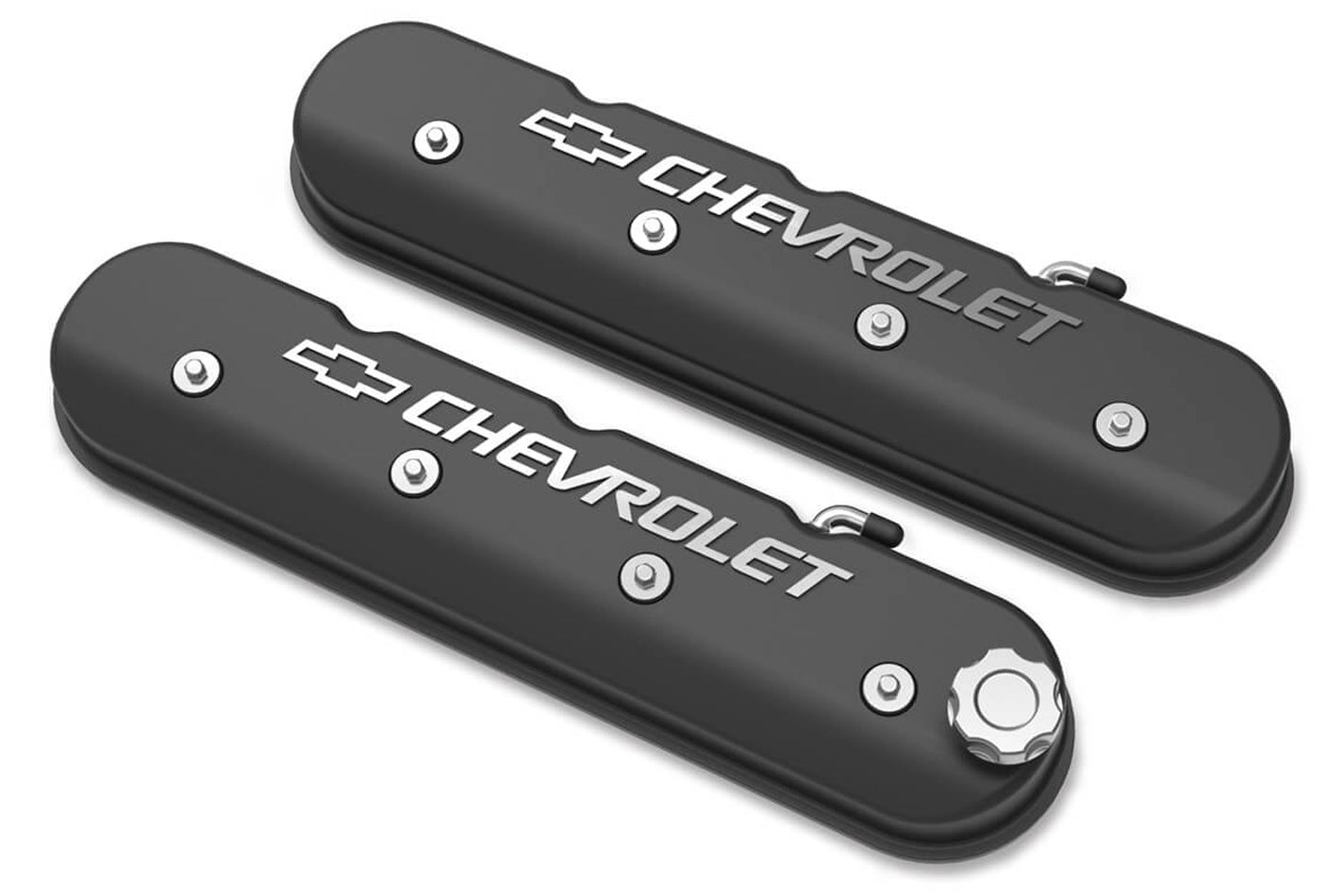 Holley HLY241-402 LS Series Valve Covers w/Bowtie Chevrolet Logo