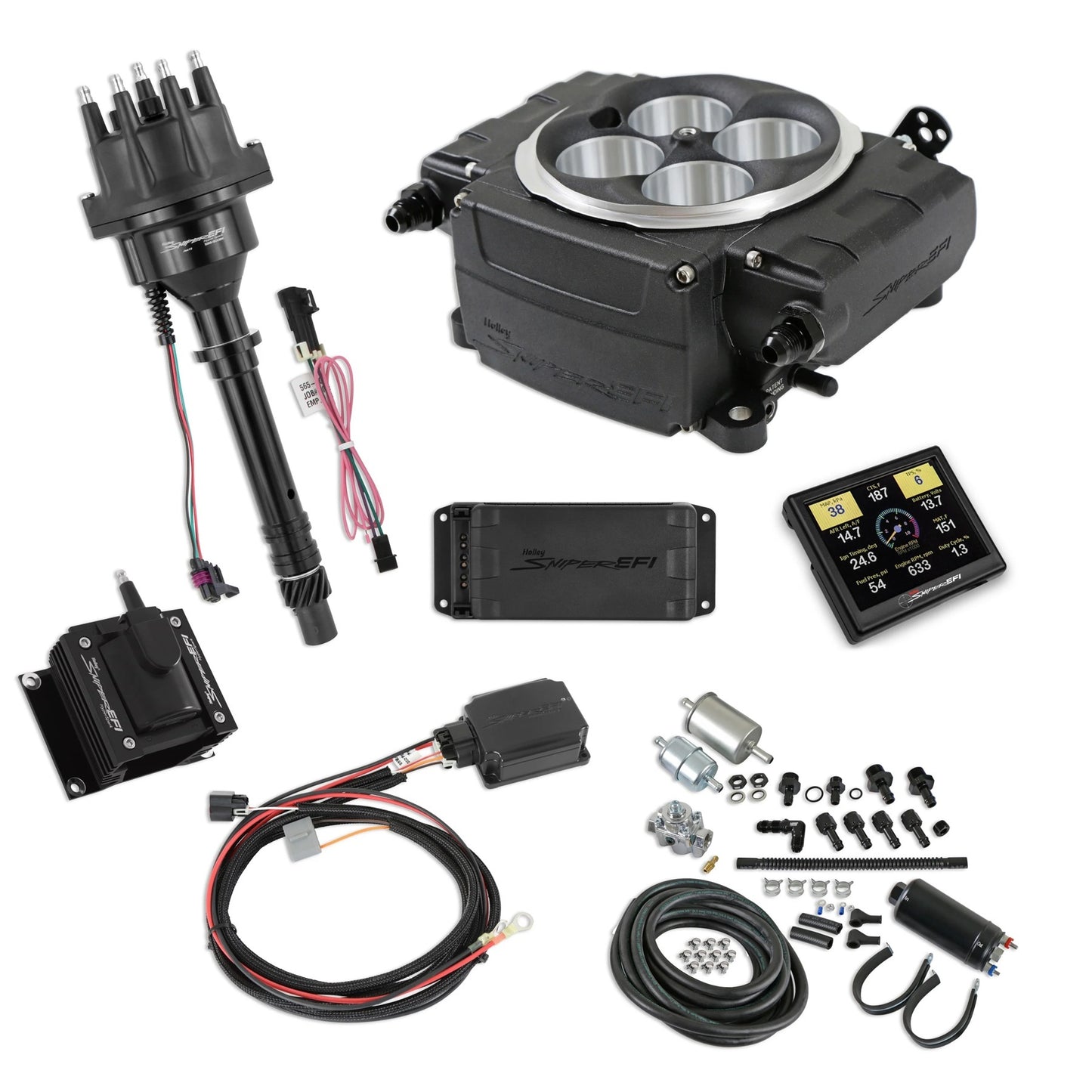 Holley HLY550-511-3PK-SBC Sniper-2 EFI Master Kit w/SBC Ignition Black