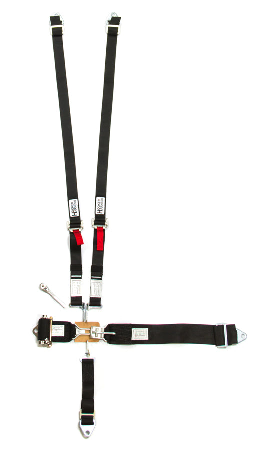 Hooker Harness HRH51100 5-Pt Harness System Hans LL Ratchet Adj Black