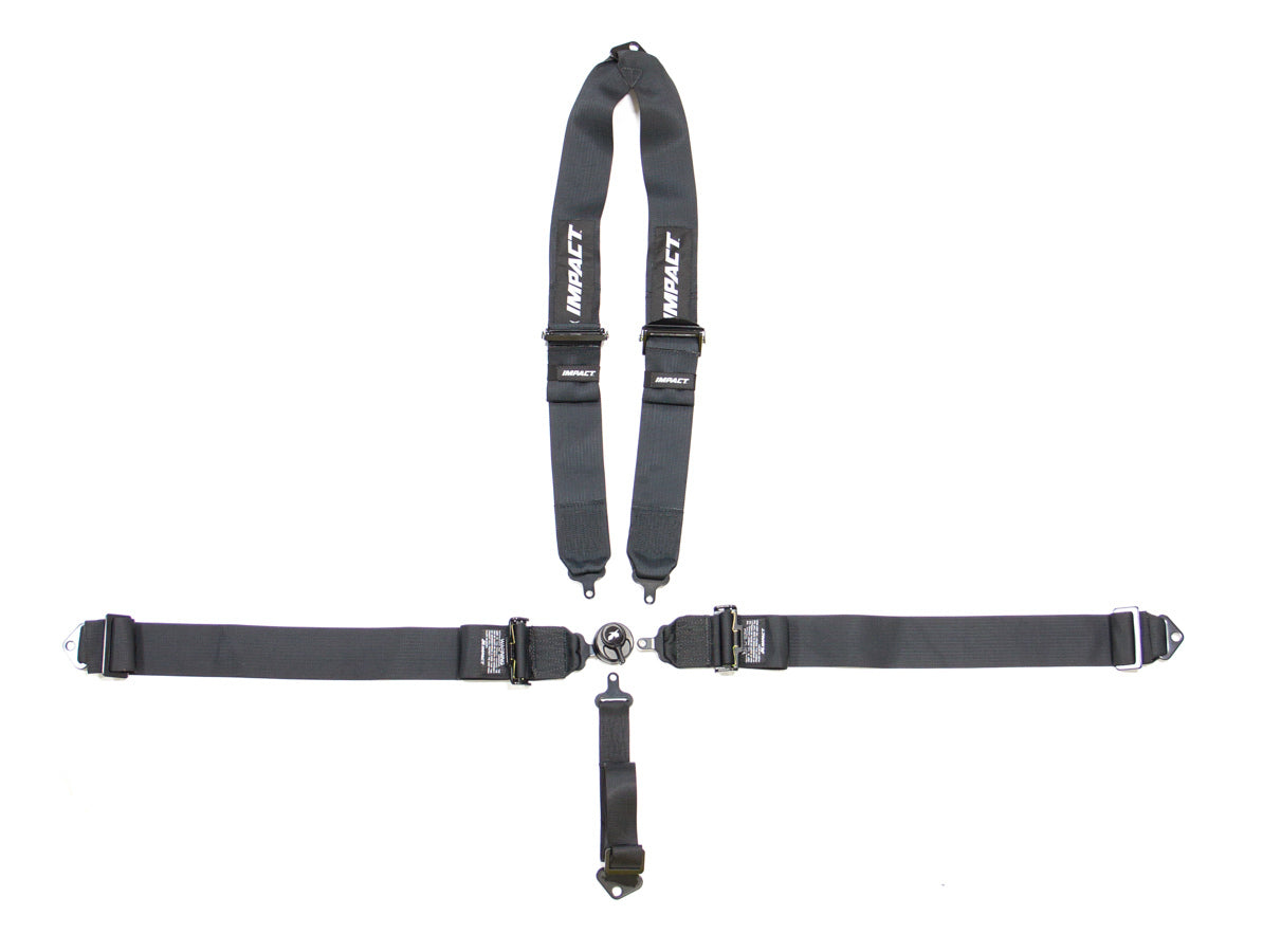 Impact Racing IMP57941111 5-PT Wizard Harness V-Type Shoulder P/D Grey