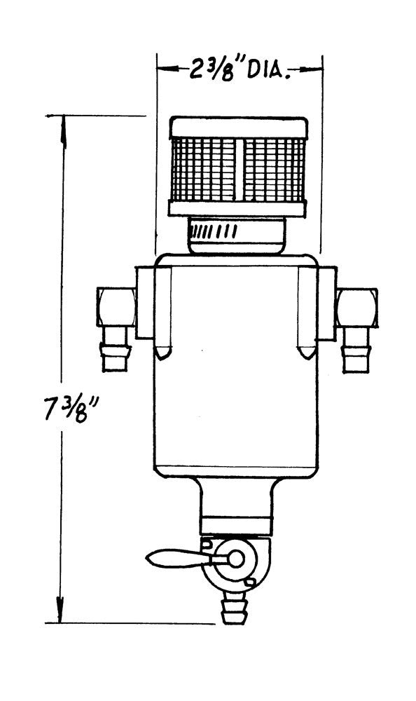 Jaz JAZ605-375-01 Mini-Breather Tank w/3/8in Fittings