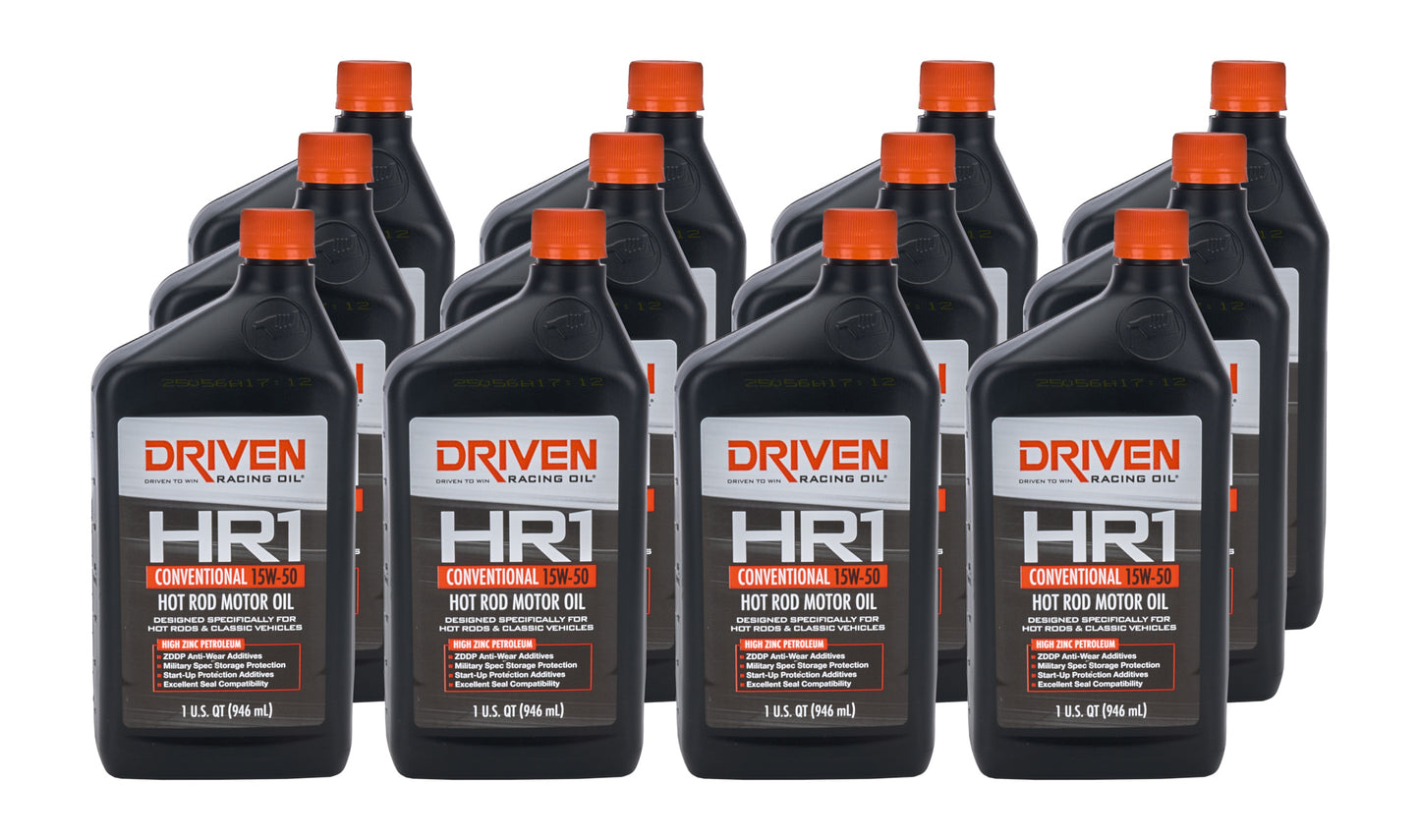 Driven Racing Oil JGP02106-12 HR1 15w50 Conventional Oil Case 12 x 1 Quart