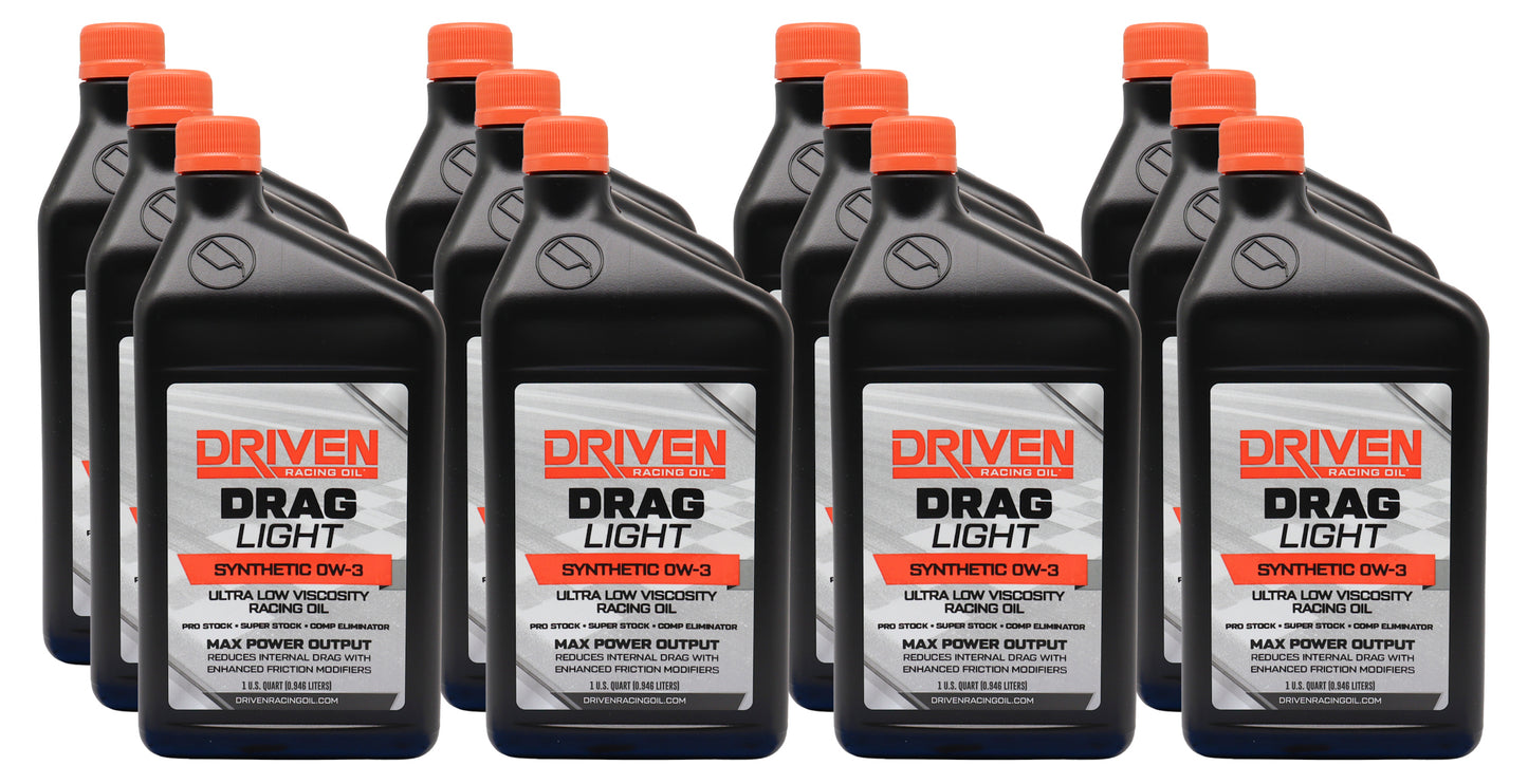 Driven Racing Oil JGP03036-12 Drag Light 0W3 Motor Oil Case 12/Qt