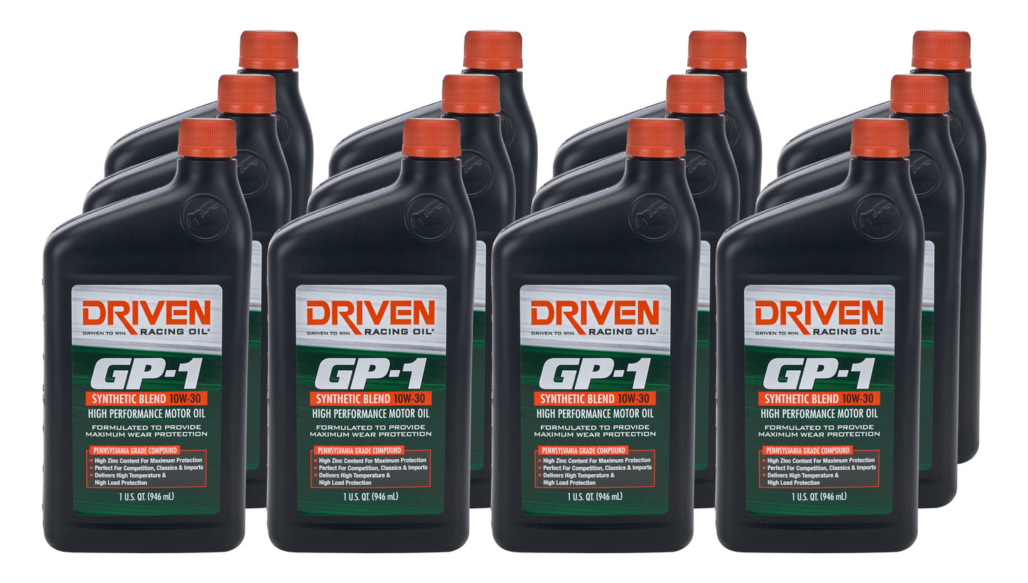 Driven Racing Oil JGP19306-12 GP-1 10w30 SemiSynthetic Oil Case 12 x 1 Quart