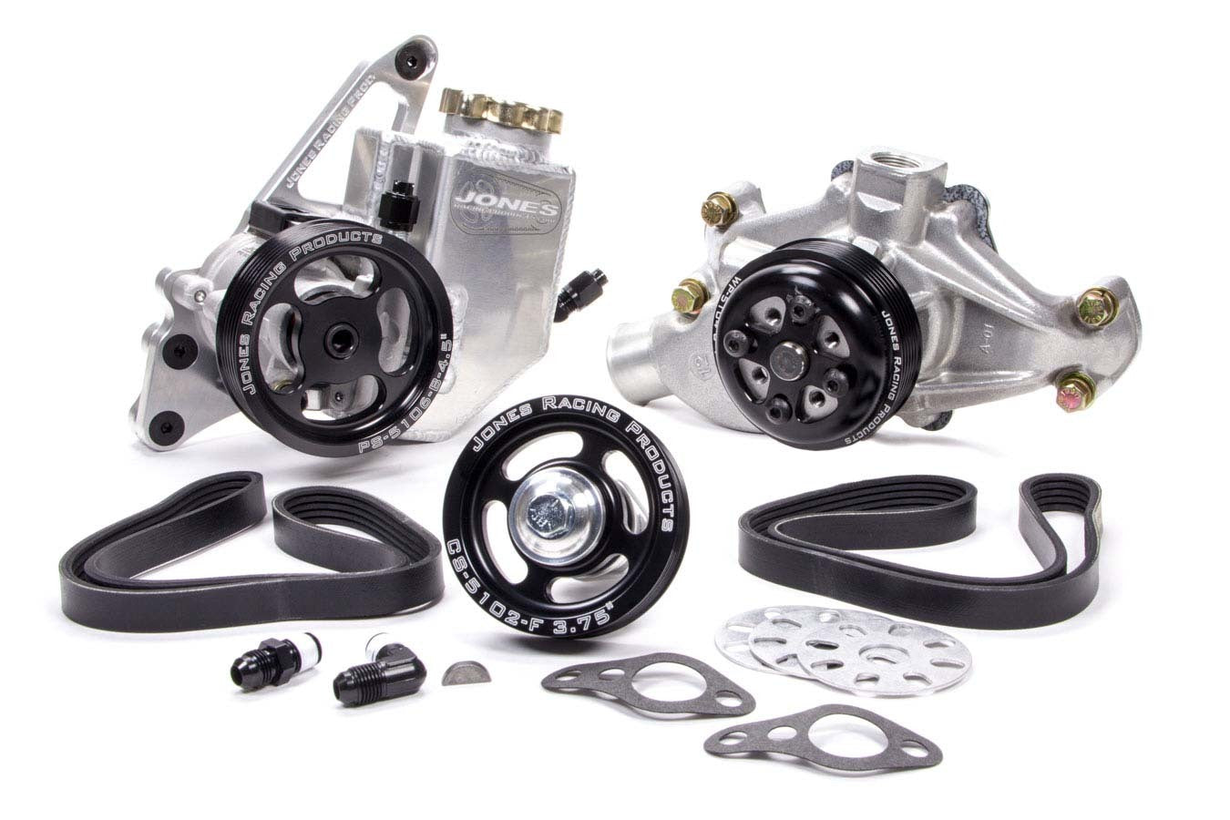 Jones Racing Products JRP1004-AR-CE Serpentine Drive Kit - SBC w/P/S & W/P