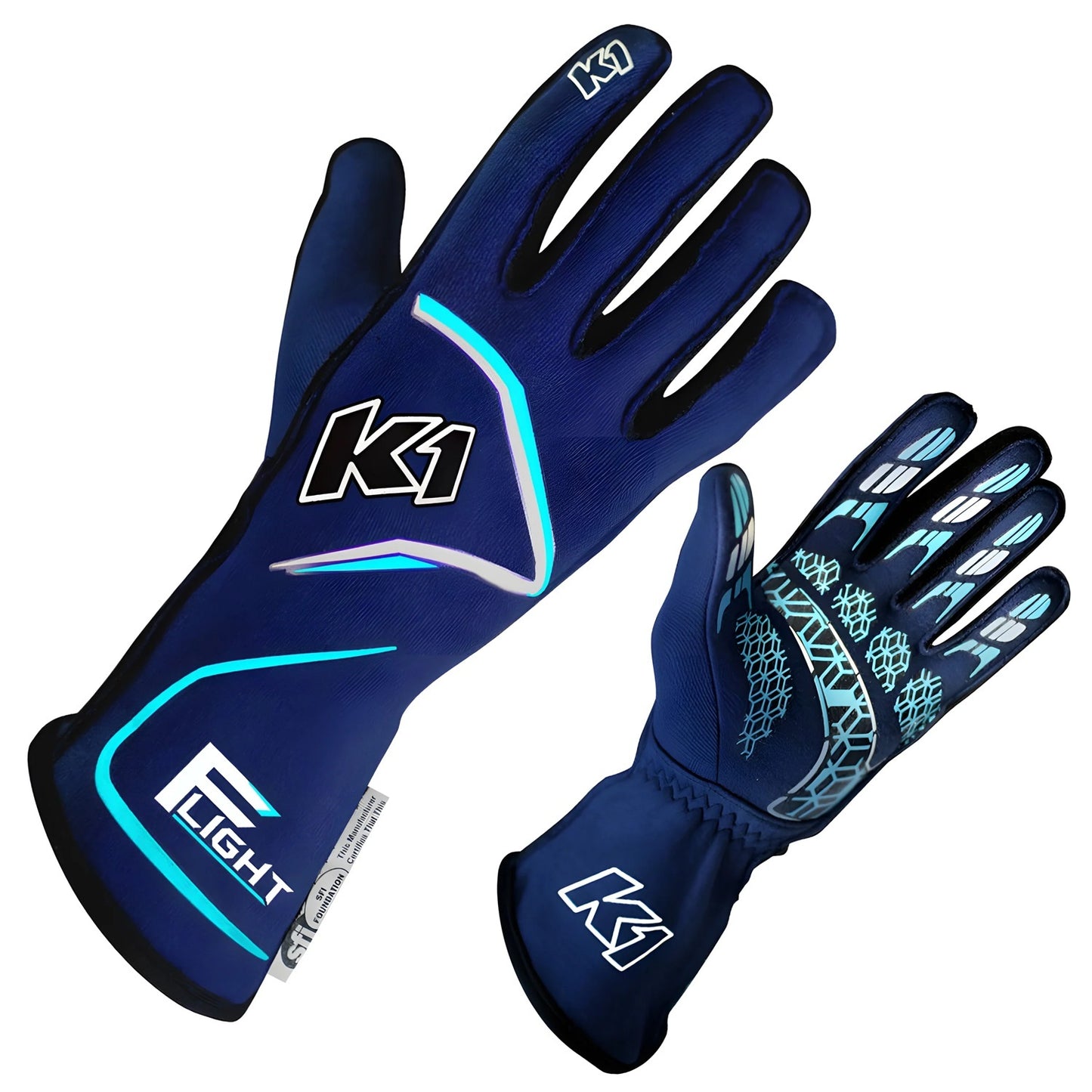 K1 Racegear K1R23-FLT-BFB-M Gloves Flight Medium Blue