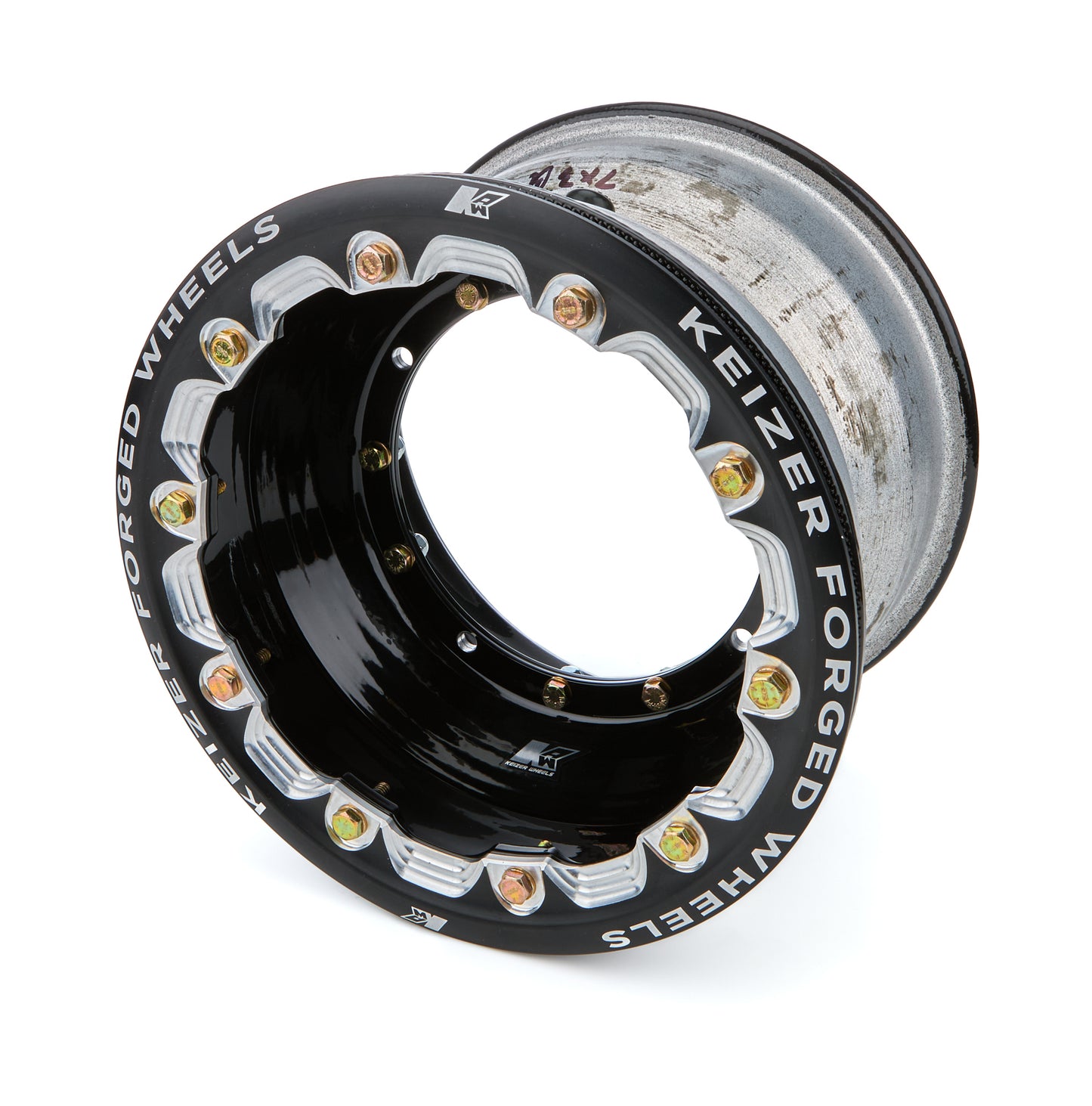 Keizer Aluminum Wheels, Inc. KAW1073FBLB Wheel 4-Pin 10x7 3in BS w/Bdlk Black