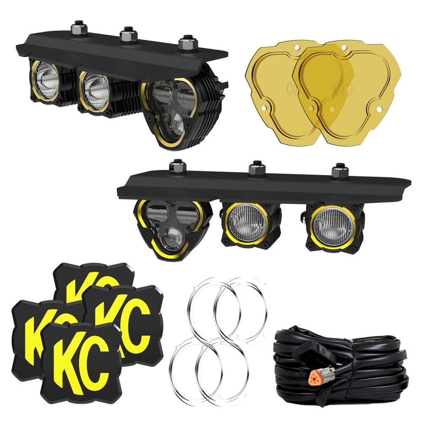 Kc Hilites KCH97168 Three Light Fog Pocket Kit 21- Ford Bronco