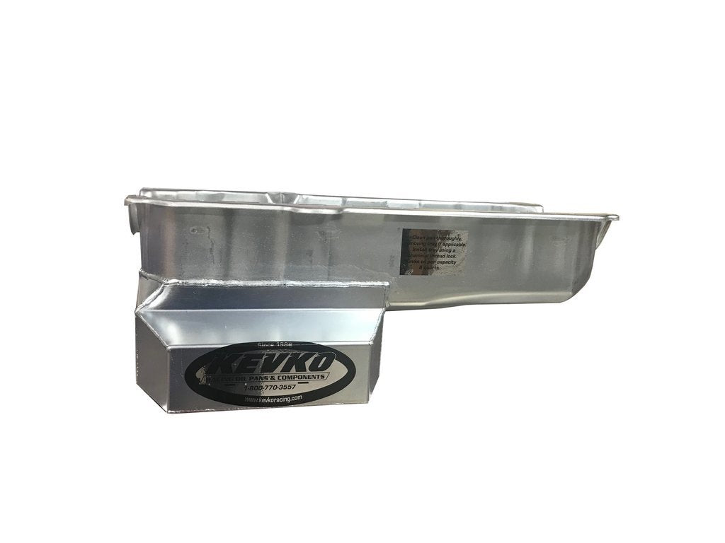 Kevko Oil Pans & Components KEV1086RH SBC Oil Pan Claimer 6qt RH Dipstick 80-85