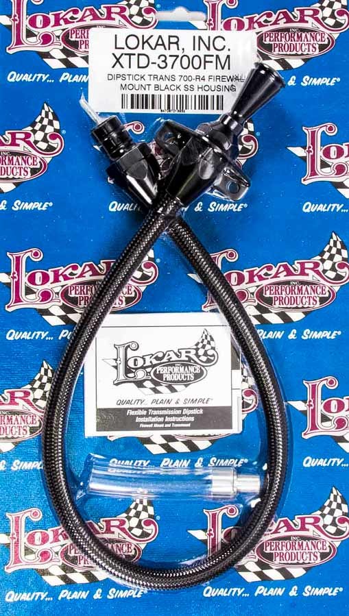 Lokar LOKXTD-3700FM Black Trans Dipstick GM 700R4 Firewall Mount