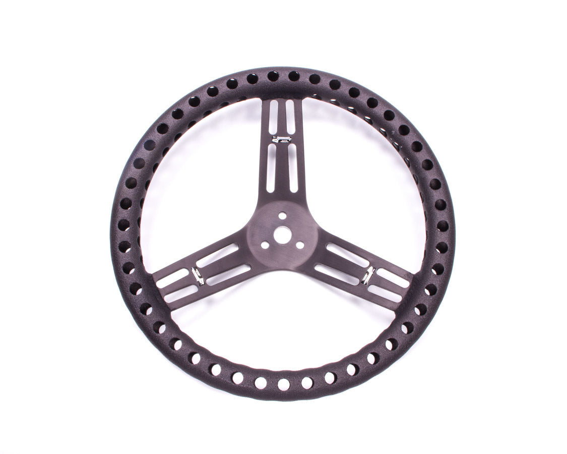 Longacre LON52-56833 Streering Wheel 14in Dished Drilled Black