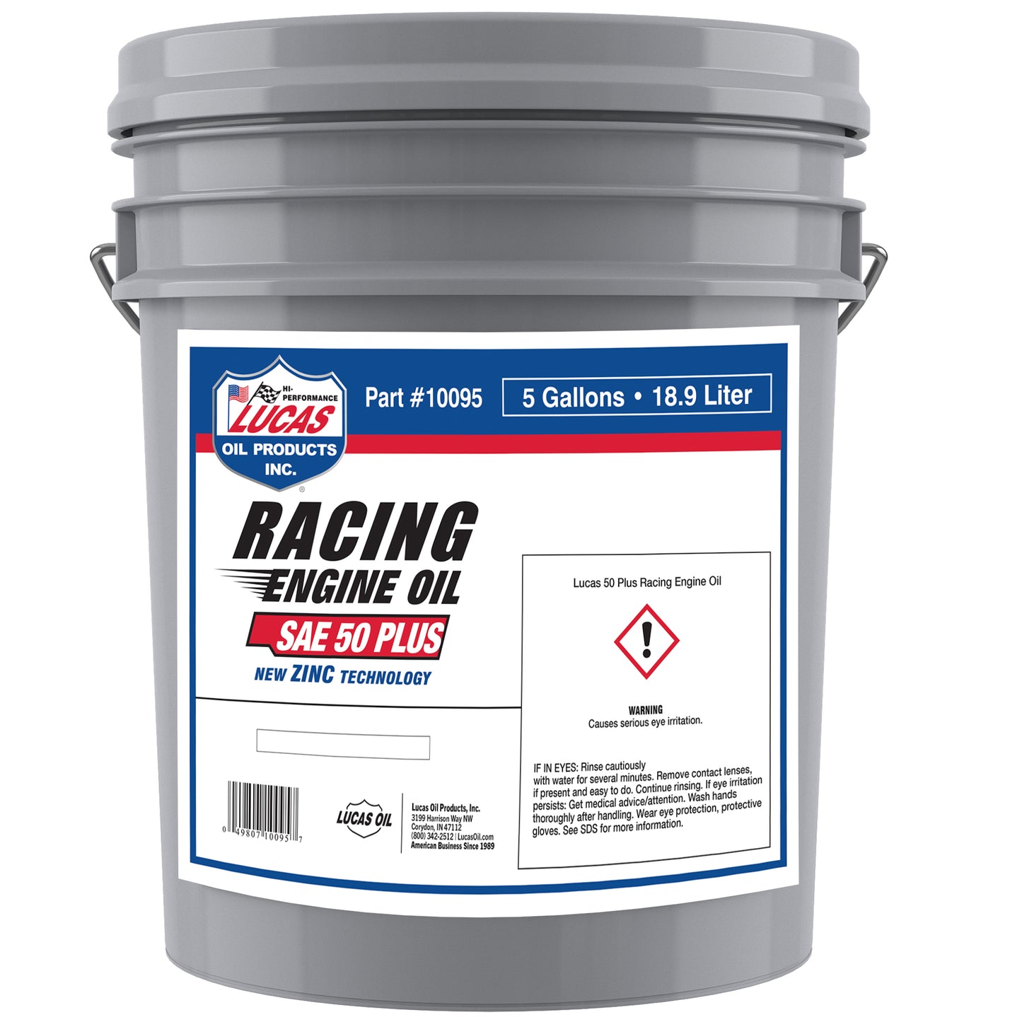 Lucas Oil LUC10095 SAE 50 Plus Racing Motor 5 Gallon Pail