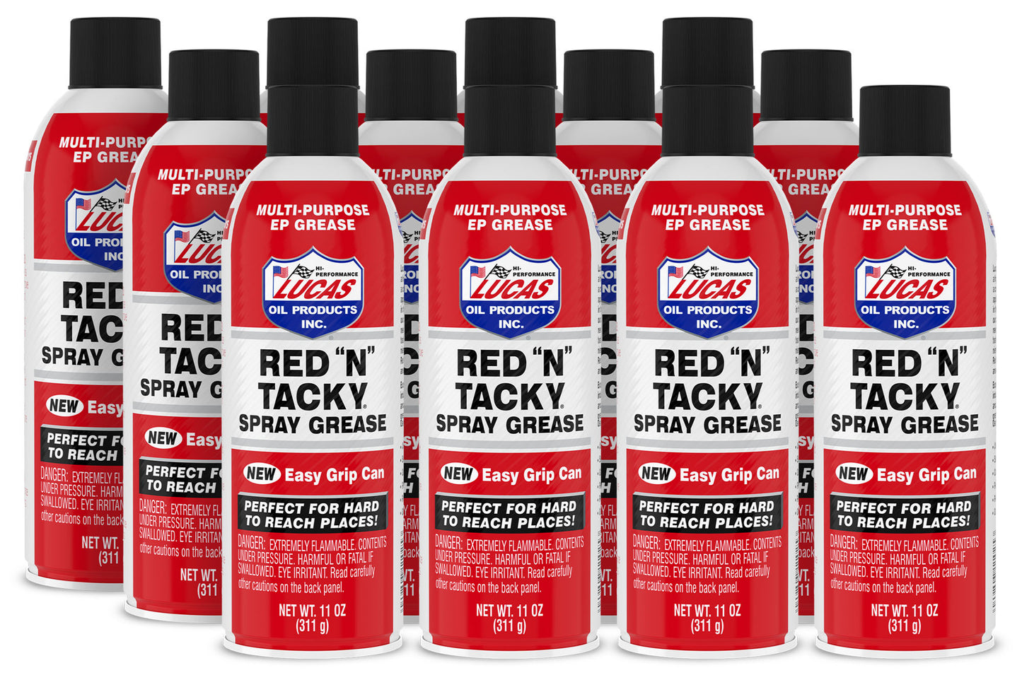 Lucas Oil LUC11025-12 Red-N-Tacky Spray Grease Temp Disc 5/21