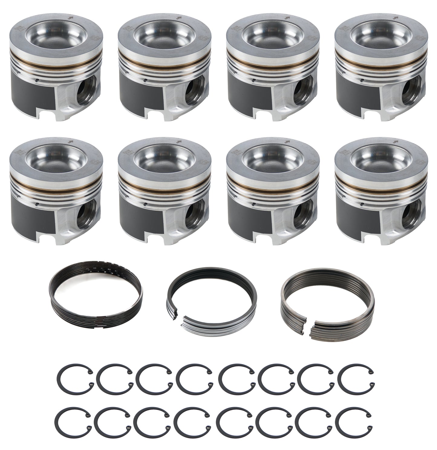 Mahle Pistons MAH197987875 Duramax PowerPak Piston Set 4.075 Bore 6.6L LP5