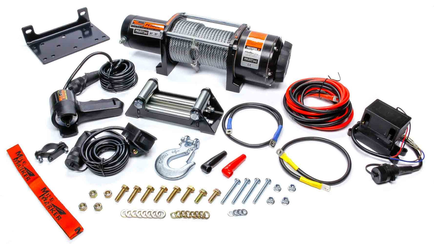 Mile Marker MMM77-50120W 5000lb Winch w/Roller Fairlead & 12ft Remote